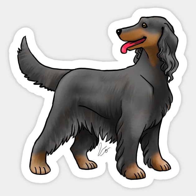 Dog - Irish Setter - Black and Tan Sticker by Jen's Dogs Custom Gifts and Designs